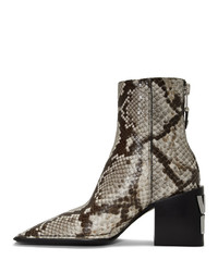 Alexander Wang Black And White Snake Parker Boots