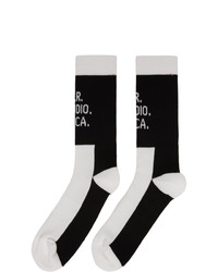 S.R. STUDIO. LA. CA. Black And White Contrast Socks