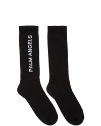 Palm Angels Black Vertical Logo Socks