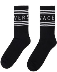 Versace Black White 90s Vintage Logo Socks