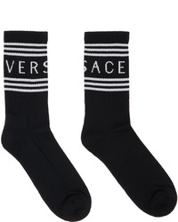 Versace Black White 90s Vintage Logo Socks