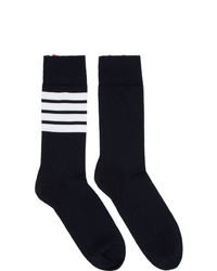 Thom Browne Navy 4 Bar Mid Calf Socks