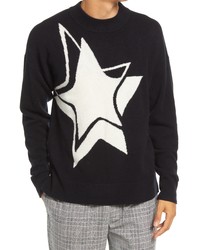 Open Edit Star Intarsia Wool Recycled Cashmere Sweater