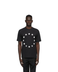 Black and White Star Print Crew-neck T-shirt