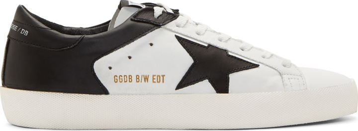 white and black golden goose sneakers