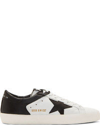Golden Goose White Black Leather Limited Edition Superstar Sneakers