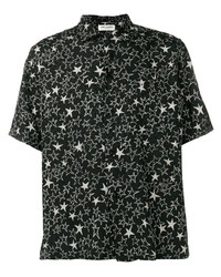 Black and White Star Print Short Sleeve Shirt