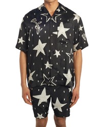 Palm Angels Night Sky Star Print Button Up Shirt