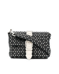 Black and White Studded Leather Crossbody Bag