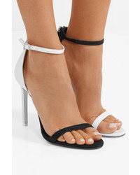 Calvin Klein 205W39nyc Camran Two Tone Patent Leather And Suede Sandals