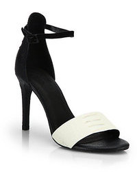 Joie Janice Snake Embossed Leather Colorblock Sandals