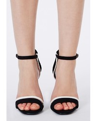 Missguided Victoria Monochrome Contrast Strappy Heeled Sandals