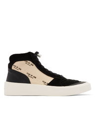 Fear Of God Black And Off White Less Skate Mid Sneakers