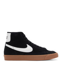 Nike Black And White Suede Blazer Mid 77 Sneakers