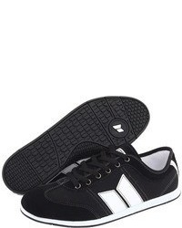 Black and White Suede Low Top Sneakers