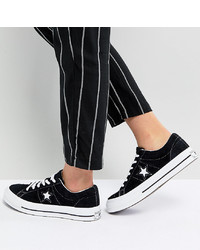 Converse One Star Ox Trainers In Black