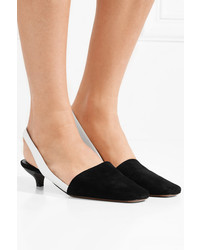 Neous Podium Suede And Leather Slingback Pumps