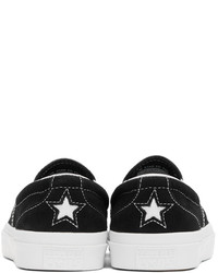 Converse Black Suede One Star Slip On Sneakers