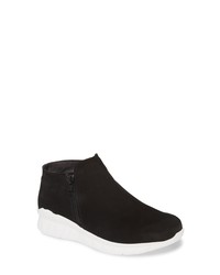 Black and White Suede Wedge Sneakers