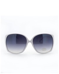 106Shades Classic Mod Chic Oversized Butterfly Sunglasses White