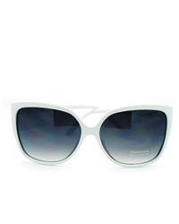106Shades Gangnam Style Oversized Cat Eye Sunglasses White