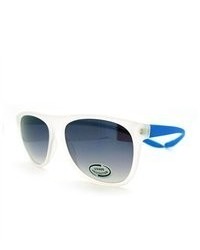 106Shades Sports Warp Around Comfort Temples Light Weight Sunglasses White Blue