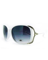 DG Eyewear Dg Butterfly Oversized Fashion Unique Metal Hinge Plastic Frame Sunglasses White