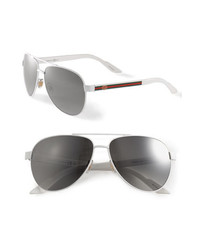 Gucci Ribbon 58mm Aviator Sunglasses White One Size