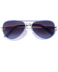 LuLu*s Clear View Blue Aviator Sunglasses