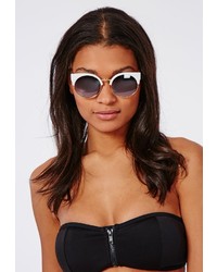Missguided Half Frame Sunglasses White
