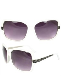 MLC Eyewear Urban Design Stylish Square Sunglasses White Frame Purple Black Lenses For And