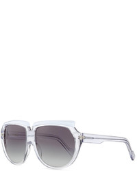 Courreges Plastic Sunglasses With Curved Brow Clearwhite