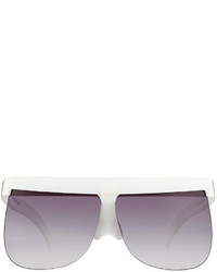 Courreges Plastic Wraparound Sunglasses White