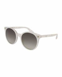 Gucci Round Gradient Acetate Sunglasses White