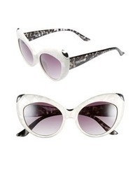 Steve Madden 55mm Cat Eye Sunglasses White Animal One Size