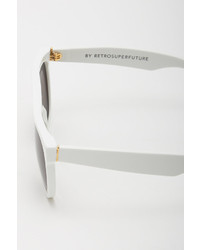 Super Flat Top White Sunglasses