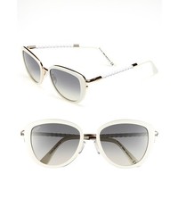 Tod's 53mm Woven Leather Temple Sunglasses White One Size