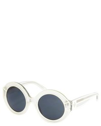 Tory Burch White Transparent Round Sunglasses