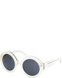 Tory Burch White Transparent Round Sunglasses