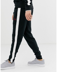 Polo Ralph Lauren - Tapered Striped Jersey Track Pants - Black