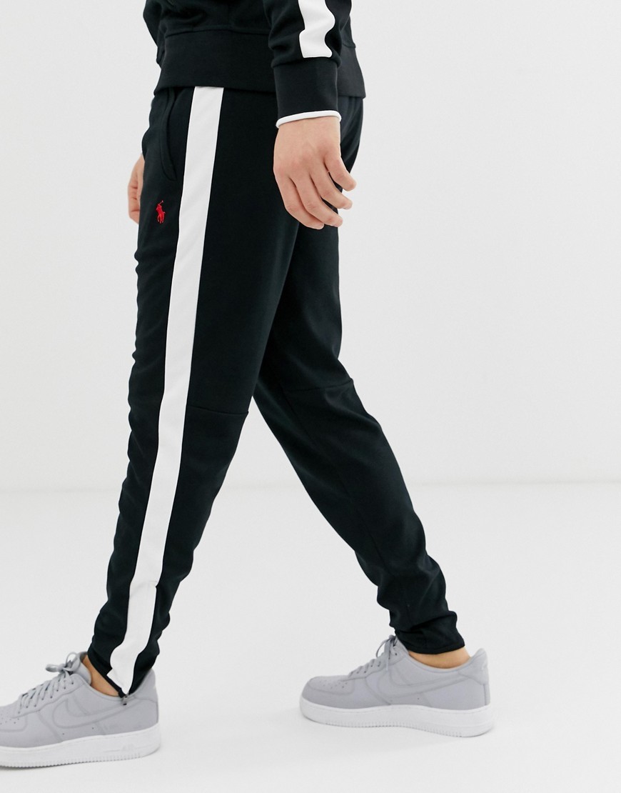 Polo Ralph Lauren Slim Fit Zipped Hem Track Pants With Side Tape In ...