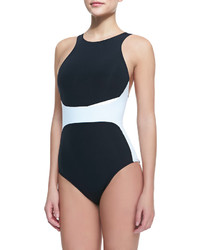 Jets By Jessika Allen Two Tone High Neck One Piece Swimsuit