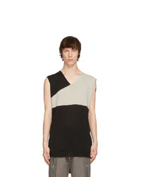 Rick Owens Black And Grey Slip Over Tank Top