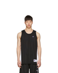 Champion Reverse Weave Black And White Mesh Logo Tank Top