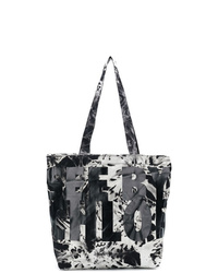 Black and White Tie-Dye Canvas Tote Bag