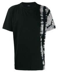 Black and White Tie-Dye Crew-neck T-shirt