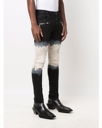 Balmain Tie Dye Ribbed Detailing Skinny Jeans