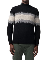 Good Man Brand Brushed Jacquard Biella Merino Wool Sweater