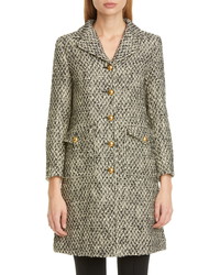 Gucci Gg Detail Wool Blend Tweed Coat