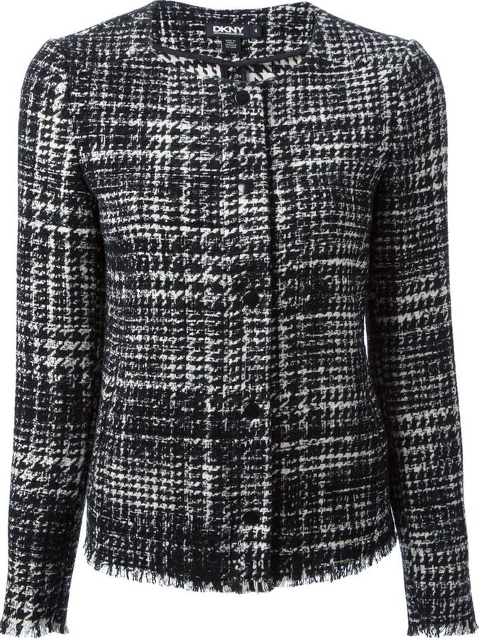 DKNY Tweed Collarless Jacket, $531 | farfetch.com | Lookastic